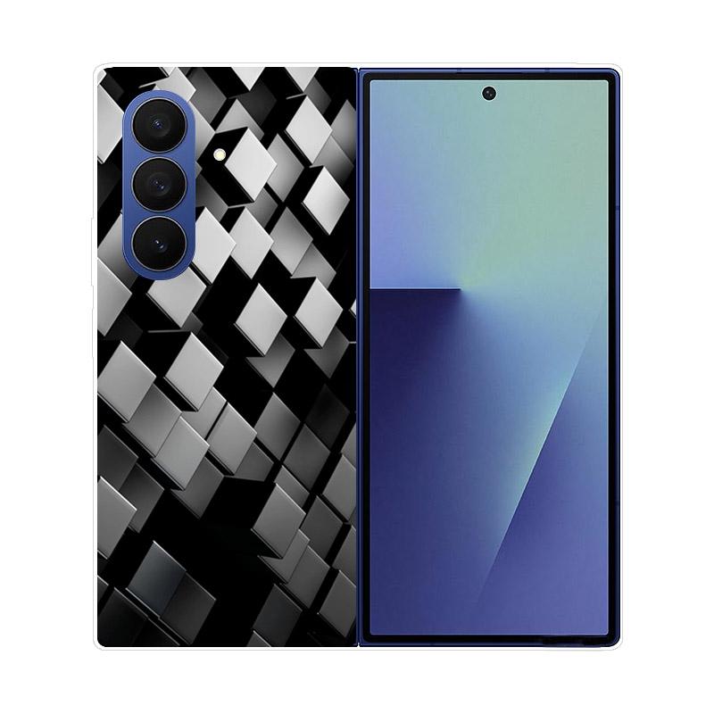 Luxury Transparent Hard PC Folding Phone Case For Samsung Galaxy Z Fold 7 6 5 4 ZFold 3 Fold7 Cases Fashion Painting Clear Cover