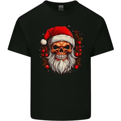 Weihnachts-Santa-Schädel Weihnachten Bah Humbug Biker Unisex Leichtes Baumwoll-T-Shirt