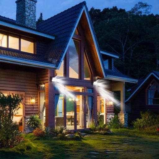 Bardzo Mocna Lampa Solarna Halogen Led Czujnik Ruchu Zmierzchu 15W 6500K