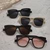 Fashion Brown Rice Nail Sunglasses Personalized Retro Box Ins Style Sunglasses Women'S Big Face Glasses Men'S Tide