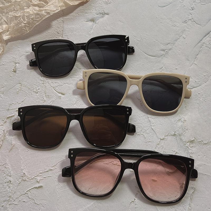 Fashion Brown Rice Nail Sunglasses Personalized Retro Box Ins Style Sunglasses Women'S Big Face Glasses Men'S Tide