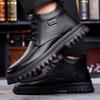 Fashion Pu Leather Casual Shoes Leisure Walk Men's Ankle Boots Stylish Brand Male Driving Shoes Warm Winter Botas Business Dress Boots