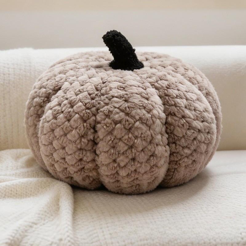 Macaron Color Pumpkin Plush Pillow With Soft Short Hair For Home Decor And Halloween Gift