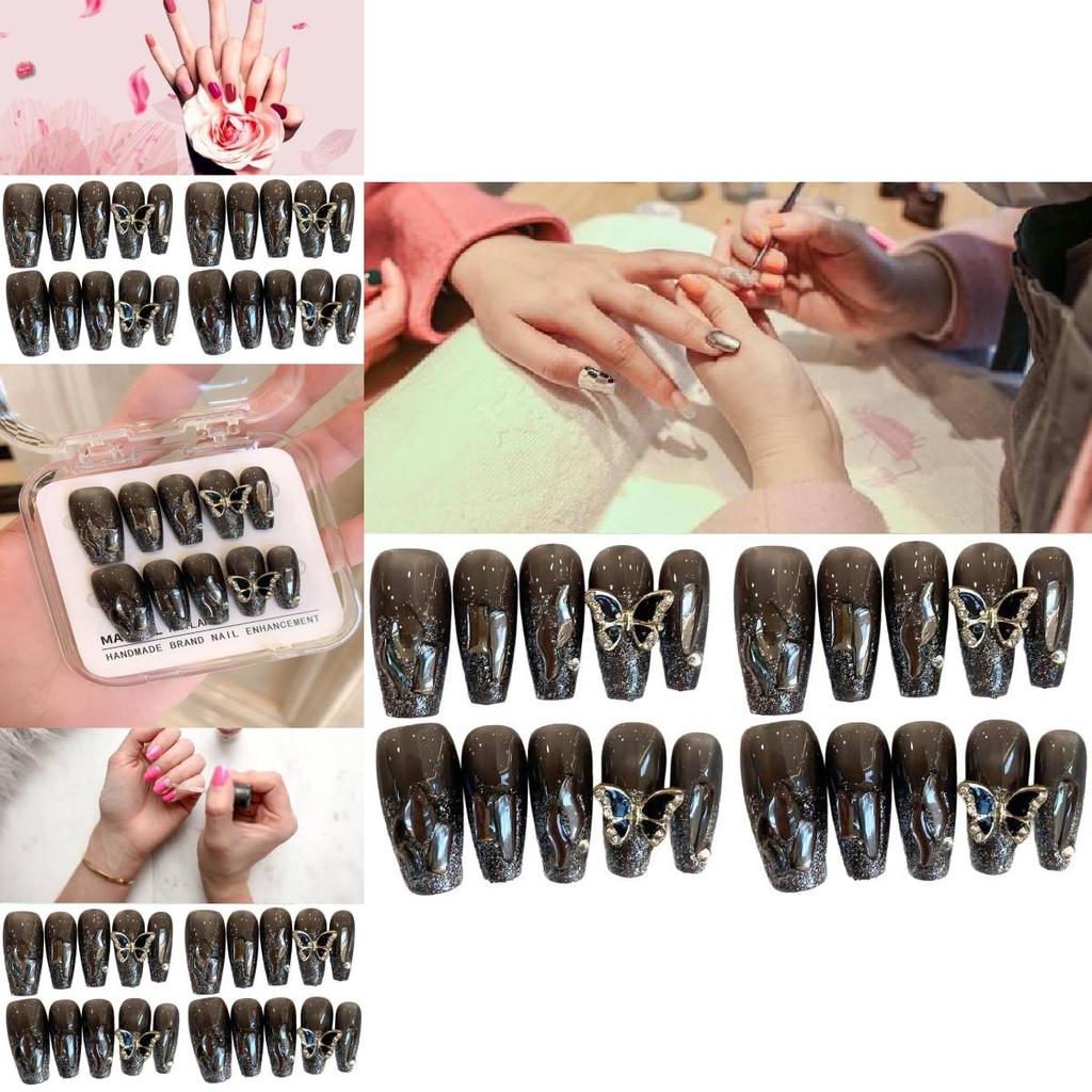 Handmade Butterfly Nail Sticker Wholesale Ice-clear Long-wearing Sparkling Diamond