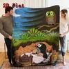 Retro Cartoon Maulwurf Geschichte 2D Flaches Muster Flanell Decke Hohe Qualität Alle Jahreszeiten Wärme und Komfort Perfekt für Weihnachtsgeschenke.PMT0914357