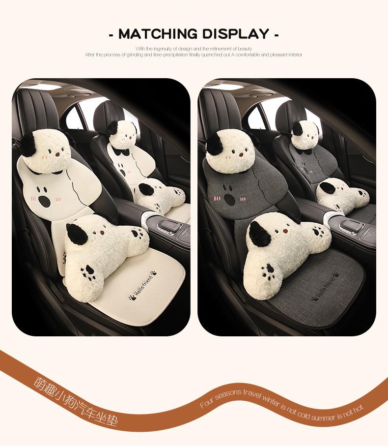 Cute Female Puppy Cartoon Car Seat Cushion for Chevrolet Equinox, Cavalier, Cruze - All Seasons