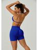 European Halter Neck Seamless Yoga Bra: Sexy, High Elasticity, Matte Finish, Beautiful Back Design