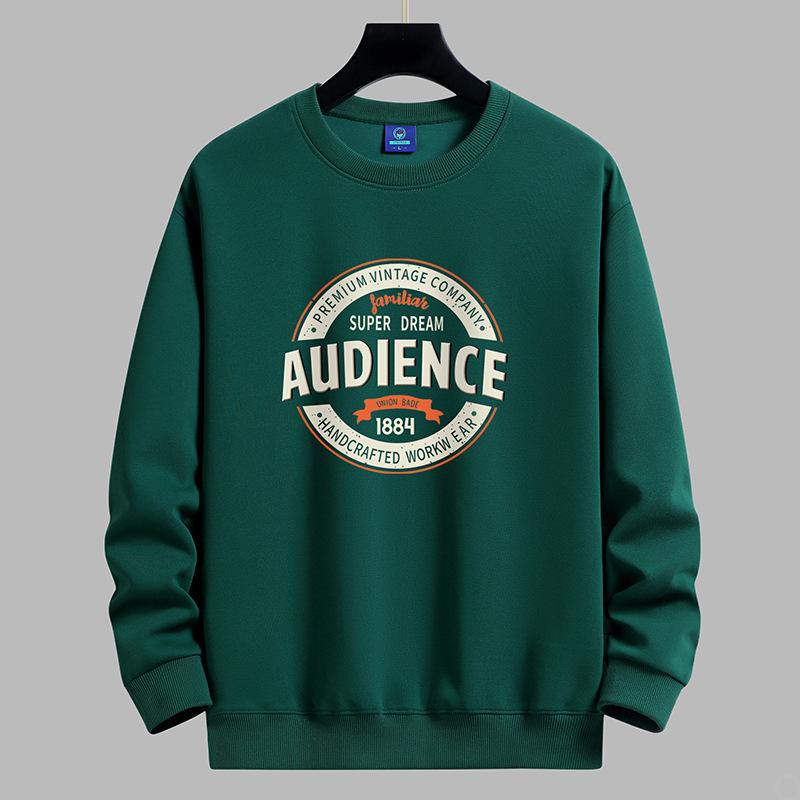 

Audience осень зима мужская круглая шея толстовка мужская повседневная с длинным рукавом пуловеры большой размер 5XL темно-зеленого