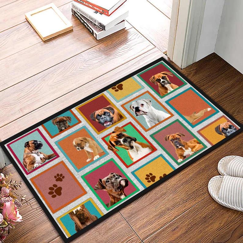 Saint Bernard Doormat Dog Aesthetic Art Floormat Funny Home Decor Non-slip Carpet for Doorway Hallway Living Room Bedroom