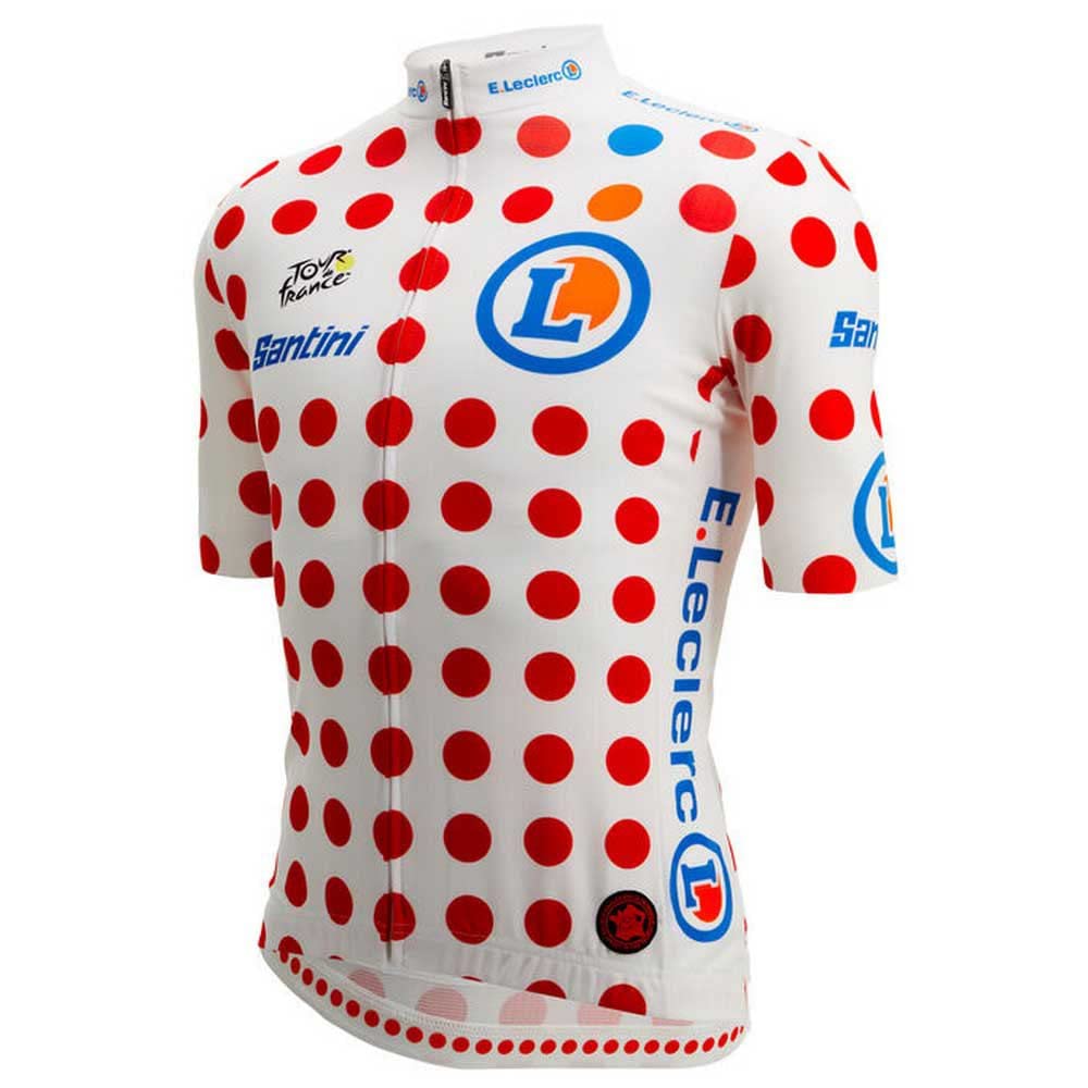 Santini Tour de France 24 Fanline KOM Jersey, Men's, White/Red