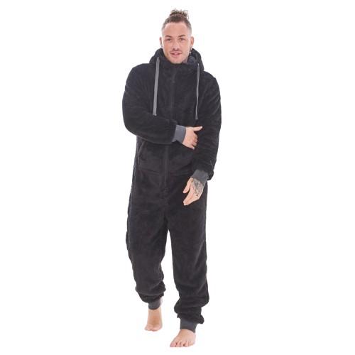 Keanu Men's Hooded Fleece Contrast Trim Jumpsuit