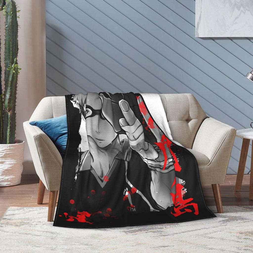 Haikyuu Kei Tsukishima Blanket Fleece Printed Karasuno Volleyball Kageyama Portable Soft Throw Blanket for Sofa Couch Bedspread