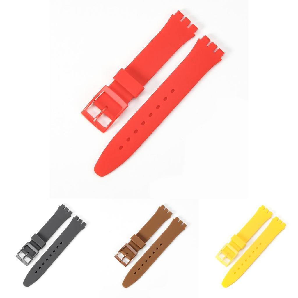 Durable Silicone Watch Strap Replacement For Swatch 16mm 17mm 19mm 20mm