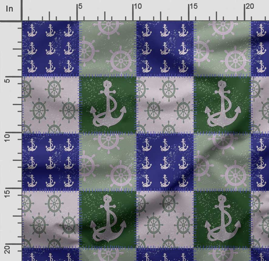 Soimoi Sea Shell Print,  Cotton Cambric, Quilting Fabric Sold by The Yard 42 Inch Wide, Medium Weight Cotton Fabric, Sewing  Supplies,Blue &