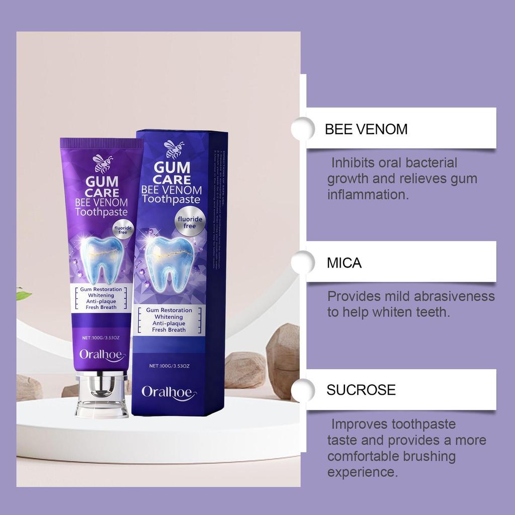 Purple Whitening Toothpaste Remove Plaque Stains Tartar Clean Toothpaste Breath Fresh Oral Prevent Color Corrector Decay Hy M5W6