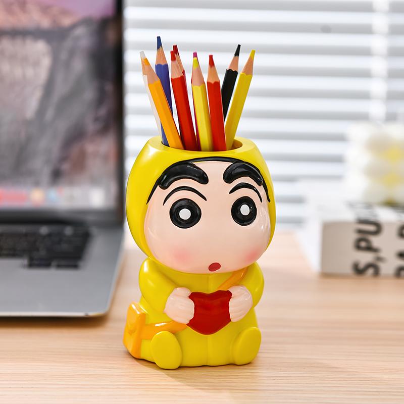 Miniso Cute Bixin Crayon Shin Chan Pen Holder Series Office Desk Pen Holder Storage Ornament Creative Commemorative Gift