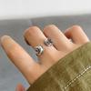 Vintage Knuckle Ring Geometric Irregular Headphone Shaped Finger Ring Punk Rings Gothic Adjustable Opening Ring