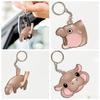 Funny Baby Hippo Keychain Anti-loss Animal Keychains Lovely Cartoon Hippo Pendant  Decoration