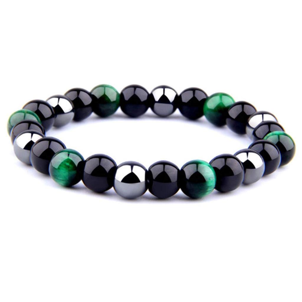 Deelfel Power Stone Bracelet for Men and Women, Love, Protection from Evil, Tiger Eye Bracelet, 19cm, Prayer Beads, Good Fortune, Wealth, Natural