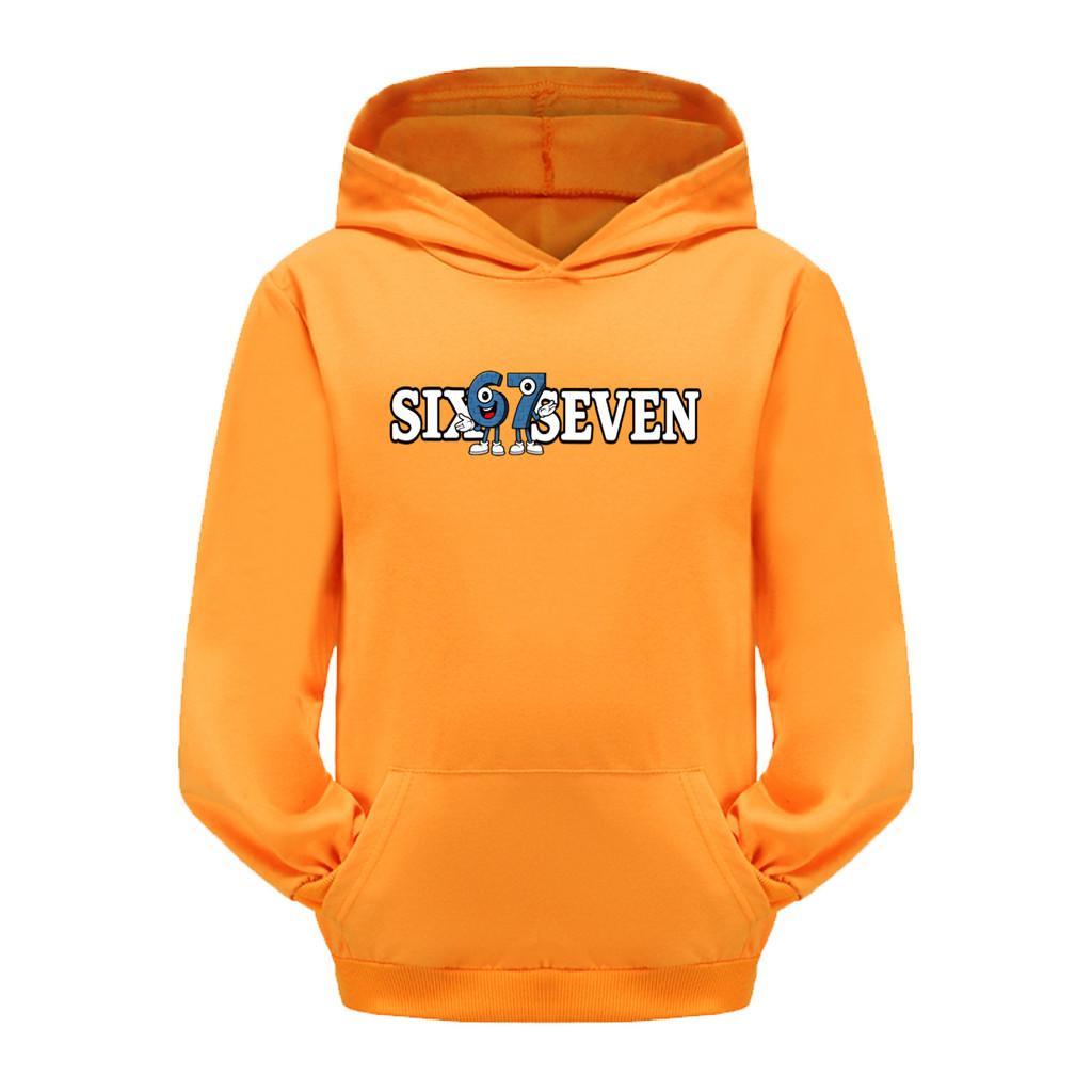 5388 Kids Boys Girls Steal a Brainrot 67 Printed Casual Long Sleeves Hoodies with Pocket