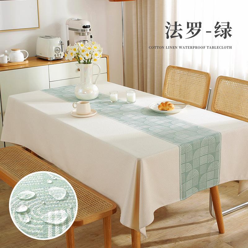 Popular Thickened Cotton and Linen Table Mats, Household Rectangular Tea Table Towels, Tablecloths, Waterproof and Oil-proof
