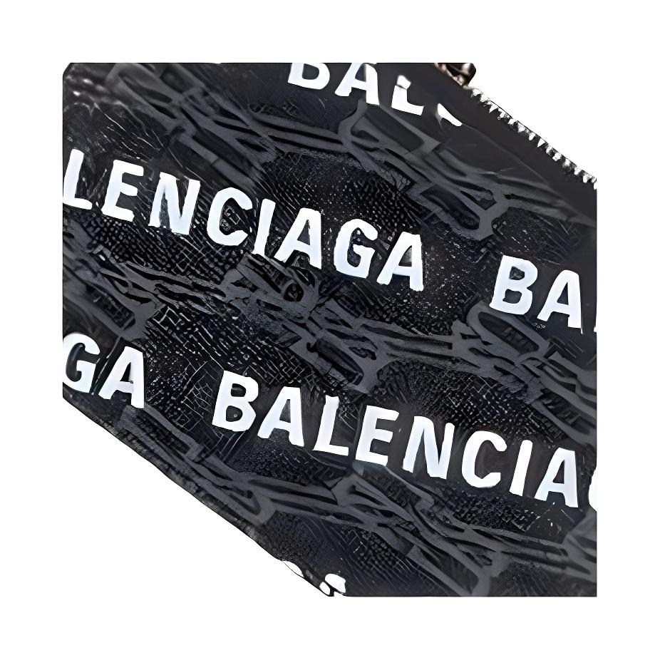 Balenciaga Bb Monogram Signature Canvas Card Holder Men Accessories Black White 594548210HO1060