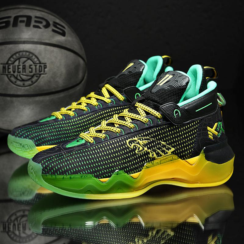 Practical basketball shoes Rubber running Casual indoor and outdoor Zhongbang luminous children's couple sole sports shoes Sneakers men