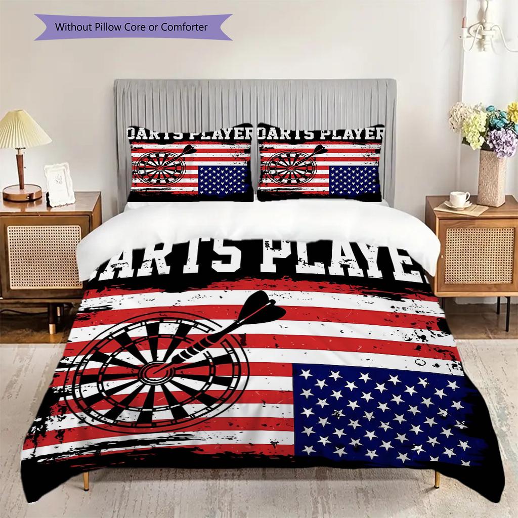 American flag, baseball, and guitar bedding, duvet cover, pillowcase, home decoration, birthday gift (1 * duvet cover+2 * pillowcase, coreless)