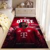 Soccer Star Area Rug, Michael Olise Bayern Munich Welcome Allianz Arena Red Print, Football Fan Bedroom Decor, Non-Slip Mat