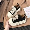 Fashion thick-soled heightening versatile women's casual shoes autumn comfortable simple non-slip canvas shoes Korean version lace-up board shoes