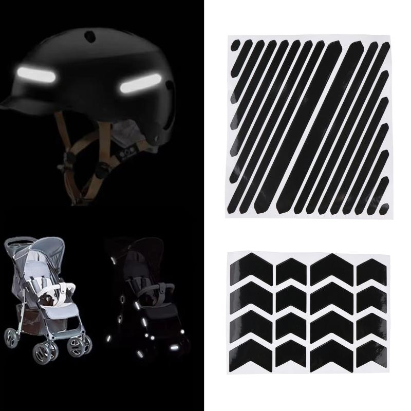 Invisible Black Reflective Helmet Tape Arrow Pattern Scratch Resistant Durable Reflective Film Stickers for Motorcycle Outdoor Riding