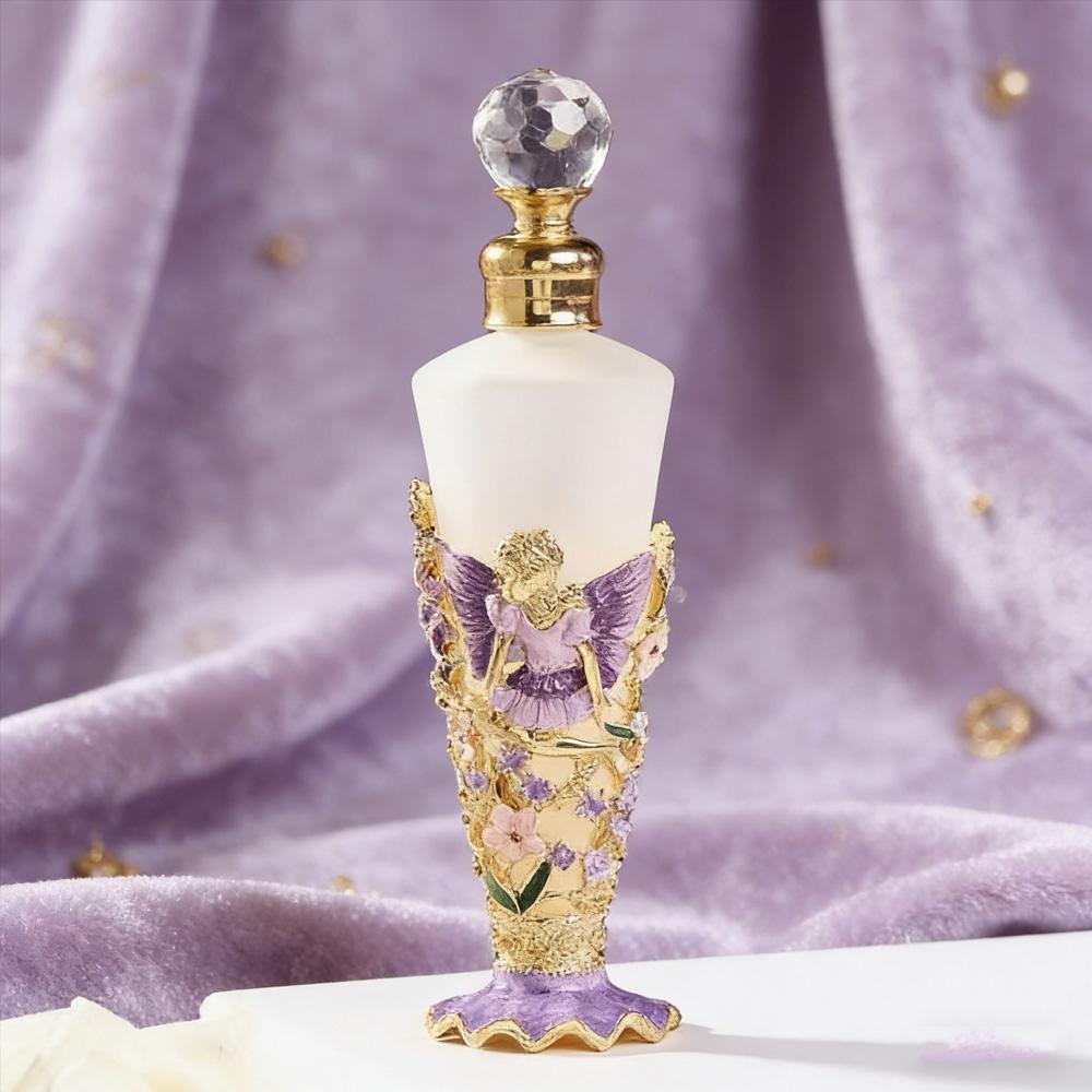 

Portable 25ml Enamel Conical Perfume Bottle Angel Girl Design Refillable Essential Oil Jar for Home Outing Festival Present Glass&25ml