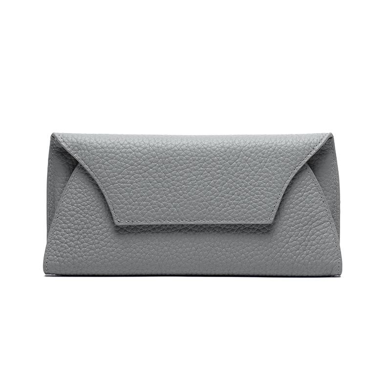 The First Layer Of Cowhide Creative Versatile Long Wallet Women'S Simple Leather Glasses Case Wallet Can Be Placed On Mobile Phones