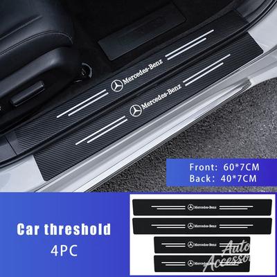 For Mercedes Benz 1/4PC Car Trunk Bumper Door Sill Threshold Protector Strip For Mercedes Benz AMG C200 W108 W124 W126 W140 W168 W169 W176 Sticker