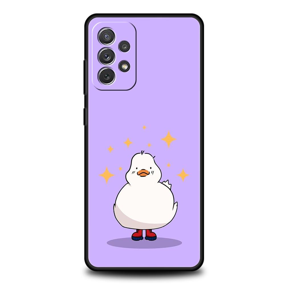 Cartoon Duck Phone Case For Samsung Galaxy A17 A07 A55 A35 A25 A15 A05 A33 5G A31 A23 A21s A13 A41 A73 A53 A51 A71 A03 S10 Cover