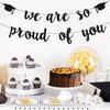 Graduation Decorations 2026, Black Glitter Congrats Grad Banner - We Are So Proud of You Congratulation Banner, Graduation Decorations Class Fo 2026