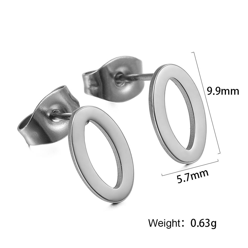 Geometric Stud Earrings Women Stainless Steel Round Square Oval Hexagon Star Triangle Rectangle Trend Jewelry Gifts