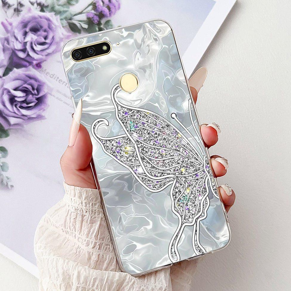 For Huawei Y6 Prime 2018 Case Clear Cute Fashion Flowers Luxury Painted Cover For Huawei Y6Prime 2018 Phone Case ATU-L42 ATU-L31