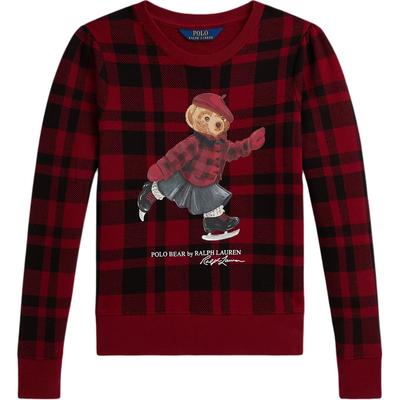Polo Sweatshirt Plaid Fleece Crew Neck Long Sleeve Kids Kids Sweatshirt 313981085-500
