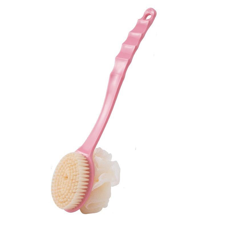 Double-Sided Two-In-One Long-Handled Bath Brush With Bath Ball, Bath Brush, Soft-Bristled Massage Bath Brush, Rubbing Bath Brush
