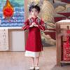 Girls' New Year Long-Sleeve Qipao: Children's Chinese-Style Autumn/Winter Dress 2026