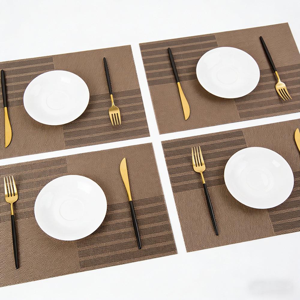 Pvc Rectangular Dining Placemat With Geometry Pattern For Restaurant Decor