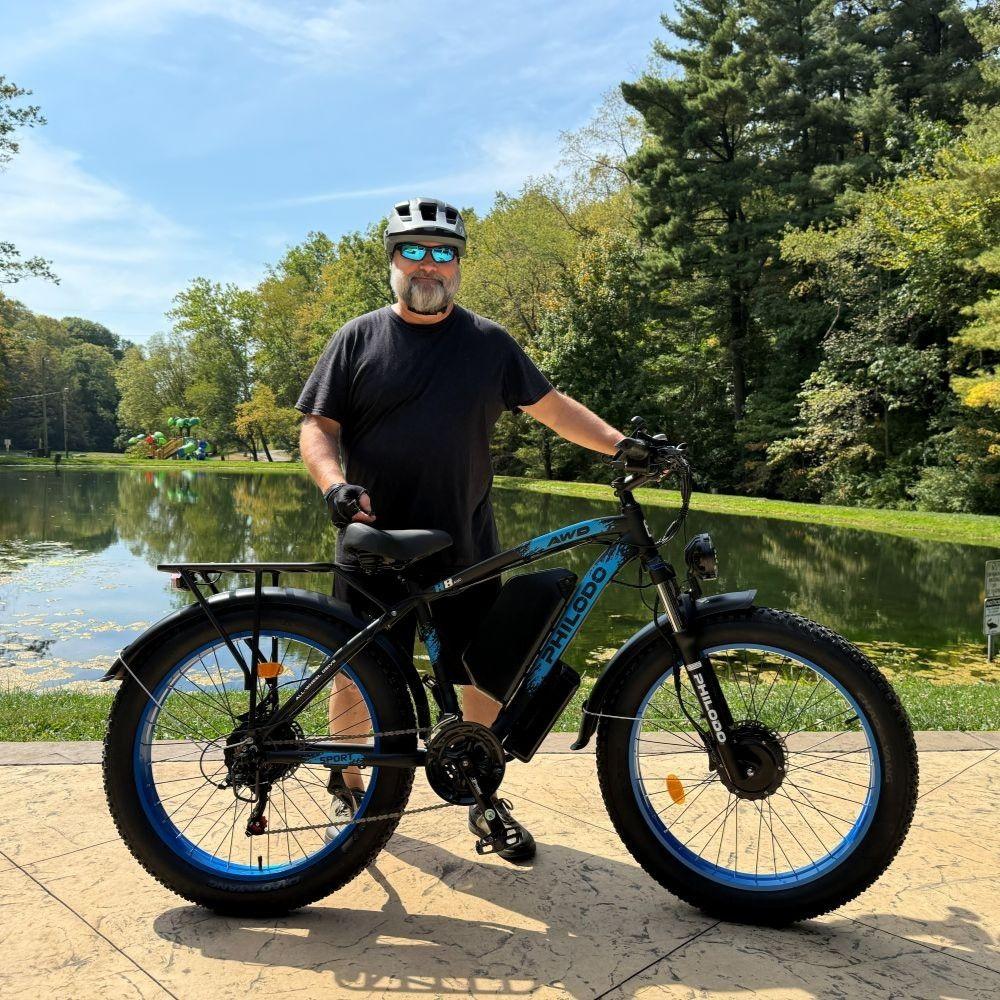 Bicicleta eléctrica PHILODO H8, motor de 3000W, batería de 48V 26Ah, velocidad máxima 56 km/h, autonomía de 100 km, neumáticos de 26x4.0 pulgadas