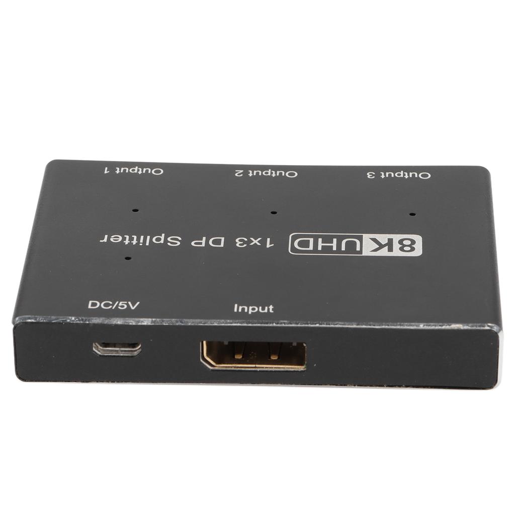 1x3 DisplayPort Splitter Triple MST SST Hub DP 1.4 Splitter for IOS System for Windows System for Android System