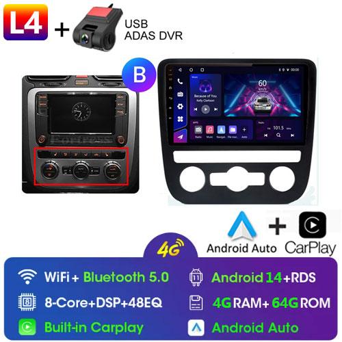 Fortress AI Voice Wireless CarPlay Android Auto Radio pentru Volkswagen Scirocco 2008-2013 4G Multimedia Auto GPS 2din radio auto