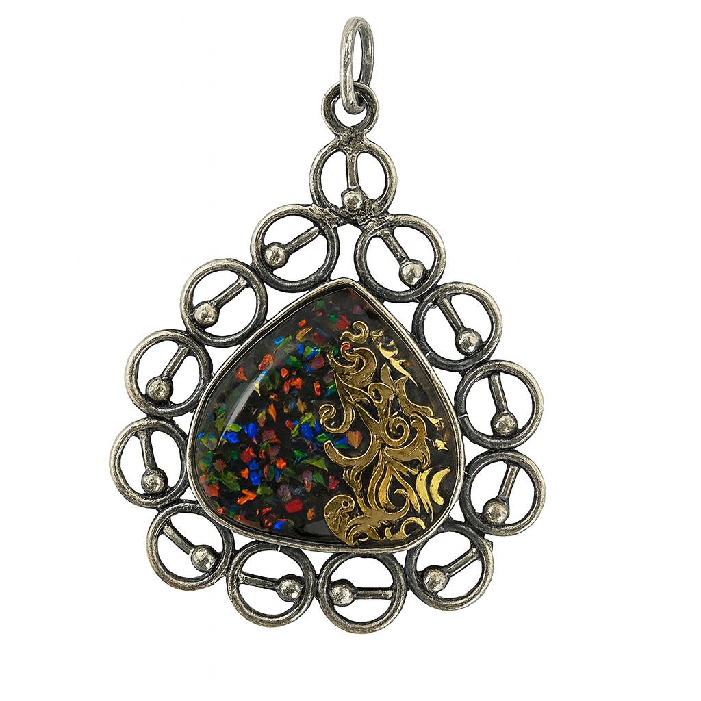 Natural Opal Pendant 33 ct Australia Pear Cut 925 Sterling Silver October Birthday Birthstone