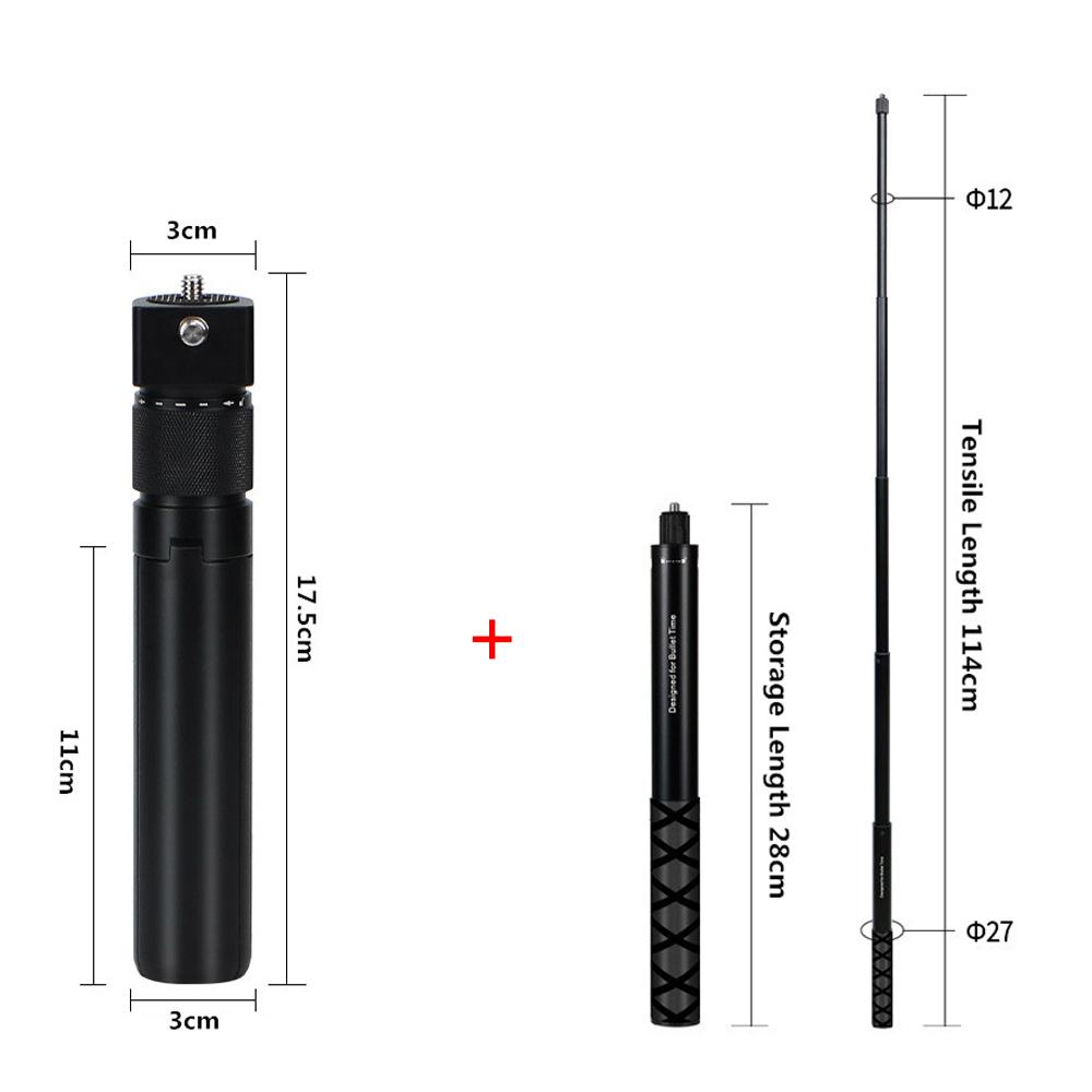 For Insta360 X4 X3 Bullet Time Invisible Selfie Stick for Insta360 X2 GO 3S Gopro DJI Aluminum Alloy Selfie Stick Accessory
