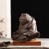 Purple Clay Tea Pet Hand-made Purple Clay Toad Tea Pet Attract Wealth Toad Fairy To Raise Tea Platform Sculpture Zen Decoration