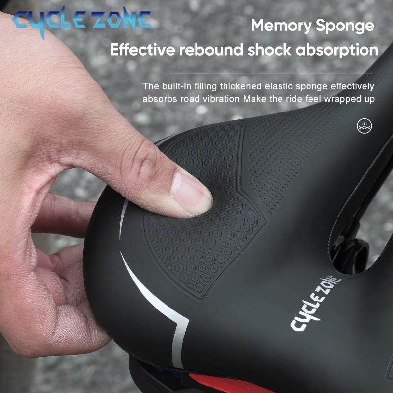 Bicycle Saddle Hollow Breathable Shockproof Cycling Seat PU Non-Slip Leather Cushion Lightweight Bike Saddle Cycling Accessories