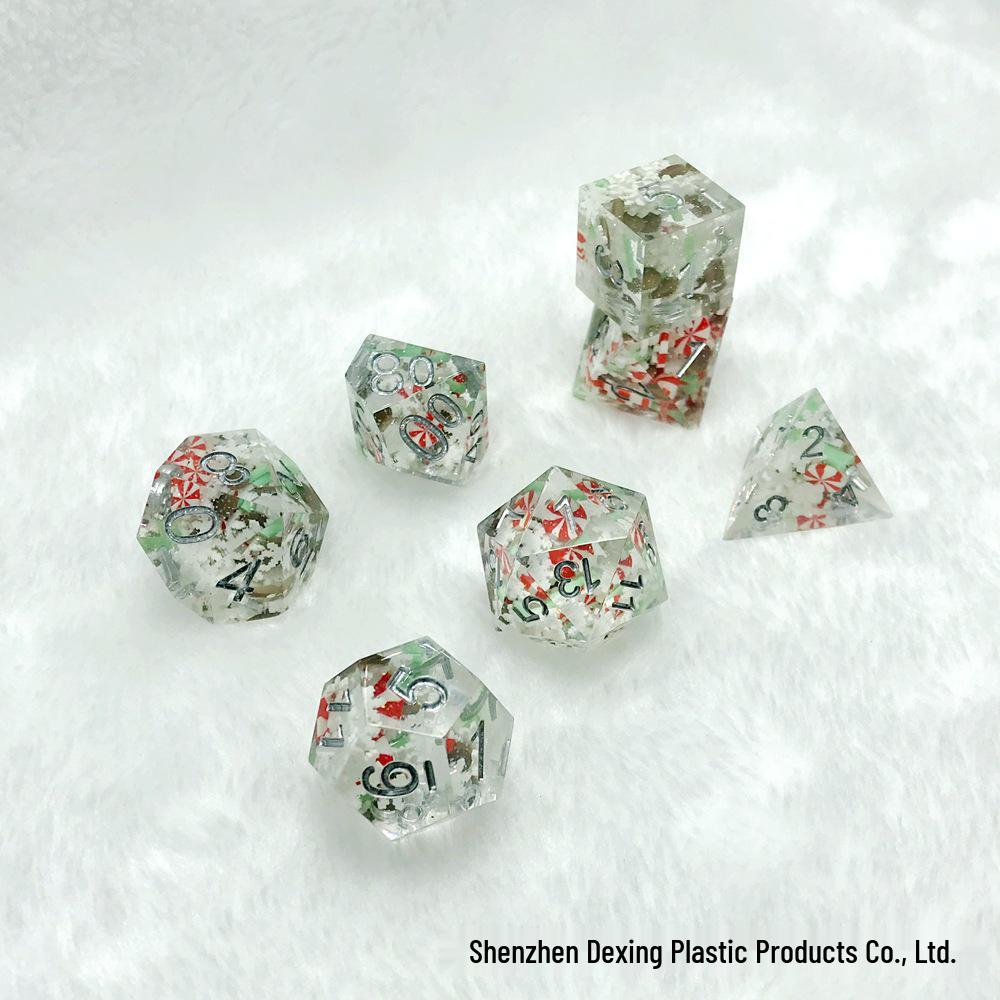 In-Stock Christmas-Themed DND Tabletop Game Dice with Built-in Pointed Mirror